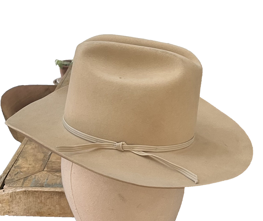Eddy Bros Hat Designed by Chris Eddy 6 7/8" Light Gray Durofelt Wool & Fur Felt